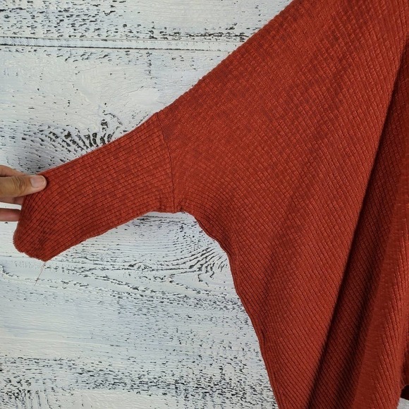 Free People Beach Split Back World Traveler Batwing Cowl Neck Ribbed Sweater - Picture 3 of 9